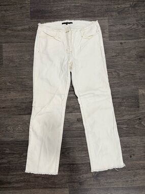 Theory Low Rise Cream Straight-Leg Jeans